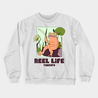 Reel Life Therapy Funny Fishing Fisherman Crewneck Sweatshirt